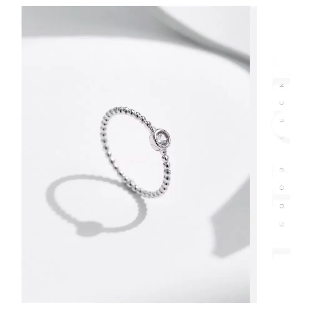 NWT SPARKLY SOLITAIRE BEZEL DIAMOND BEAD RING, GRA CERT, MOISSANITE RING‎